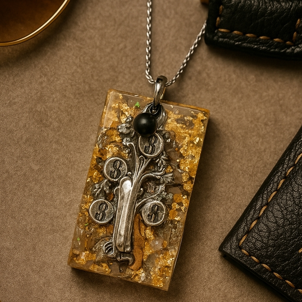 Orgonite Gold and Silver Money Tree Pendant Necklace